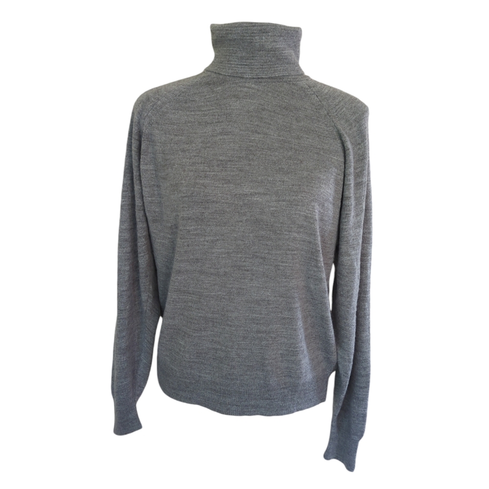 Designer's Original Luxelon Acrylic Turtleneck Sweater MEDIUM 38 Gray